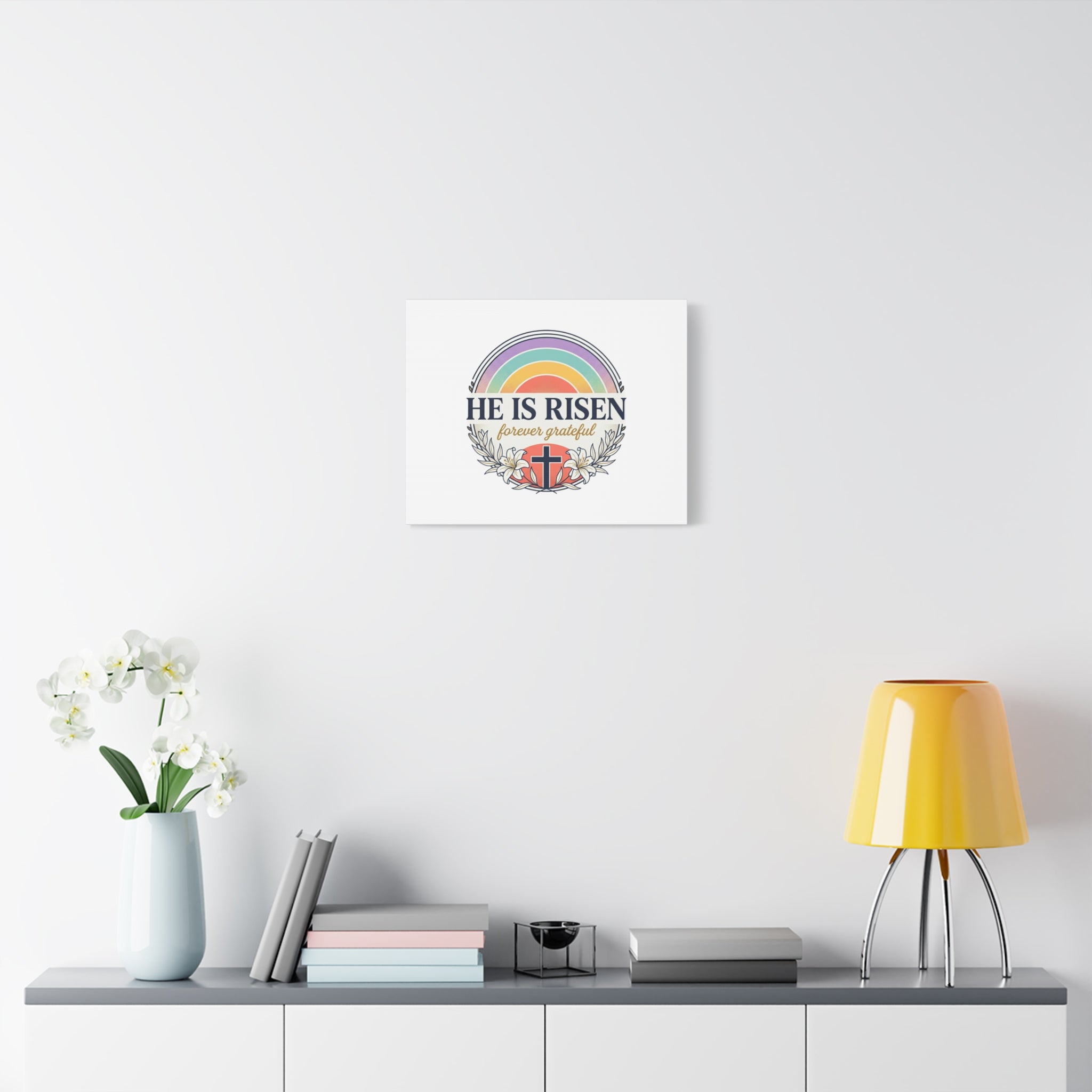He Is Risen Canvas, Christian Easter Wall Art | Resurrection, Faith Decor