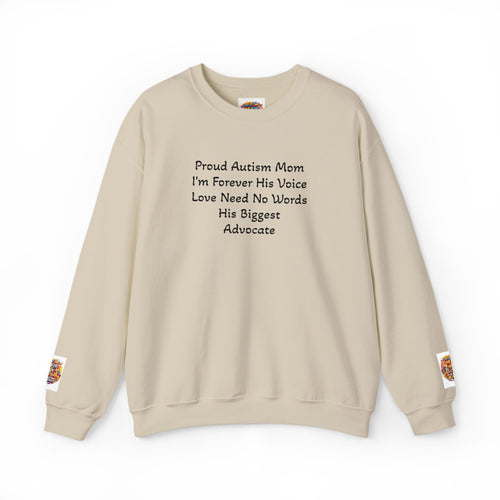 Autism Mom Crewneck Sweatshirt — "Proud Autism Mom" Advocate Pullover